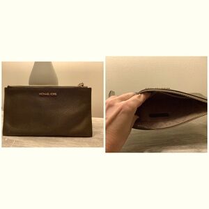 Michael Kors Leather Wristlet - Olive Green